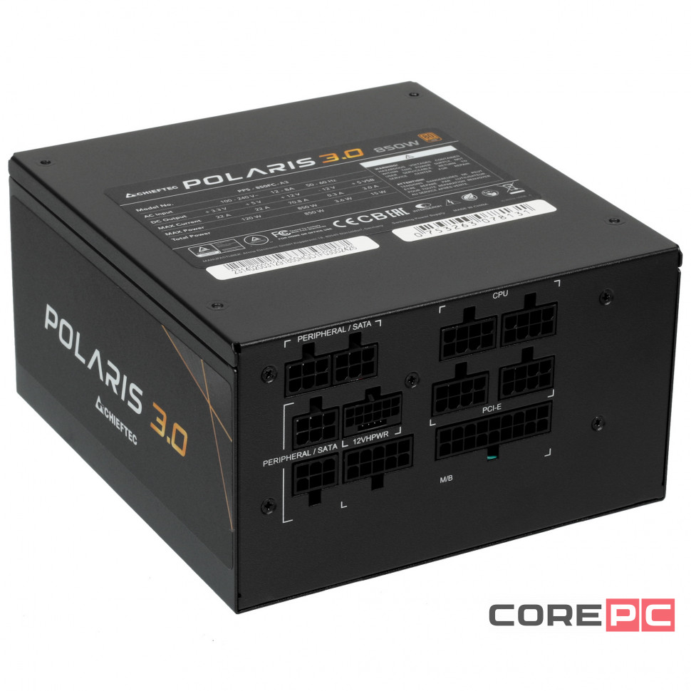 Блок питания Chieftec 850W POLARIS 3.0 PPS-850FC-A3 (PCIe 5.0 Connector Cable Details)