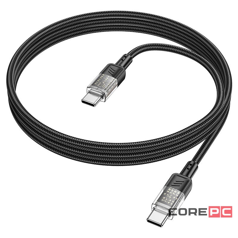 Usb Кабель-зарядка Type-C на Type-C Hoco U129 60W 1.2м черный