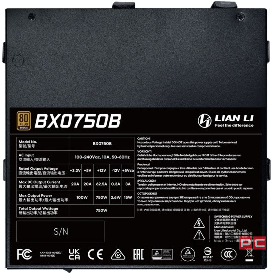 Блок питания Lian Li 750W BX0750B Black (G9P.BX0750B.B000.RU) 16 Pin (PCIe 5.1 Connector Cable Details)