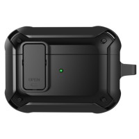 Чехол WiWU Mecha для AirPods Pro противоударный с карабином (черный)