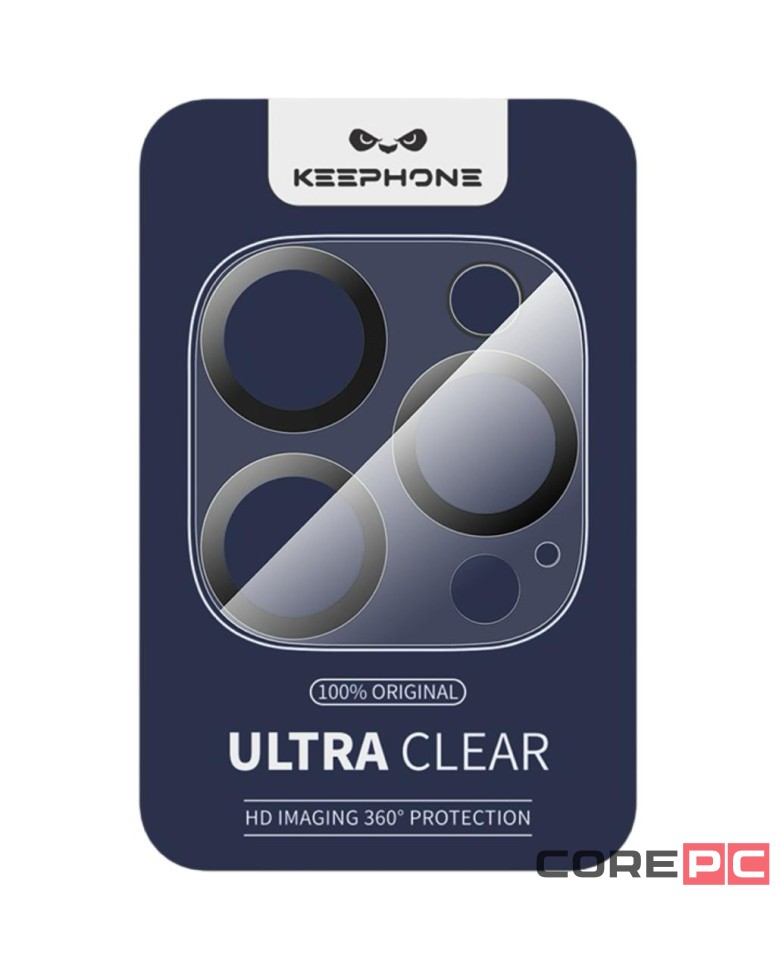 Защитное стекло i-Phone 15 Pro/15 Pro Max на камеру Keephone Optix Frame прозрачное
