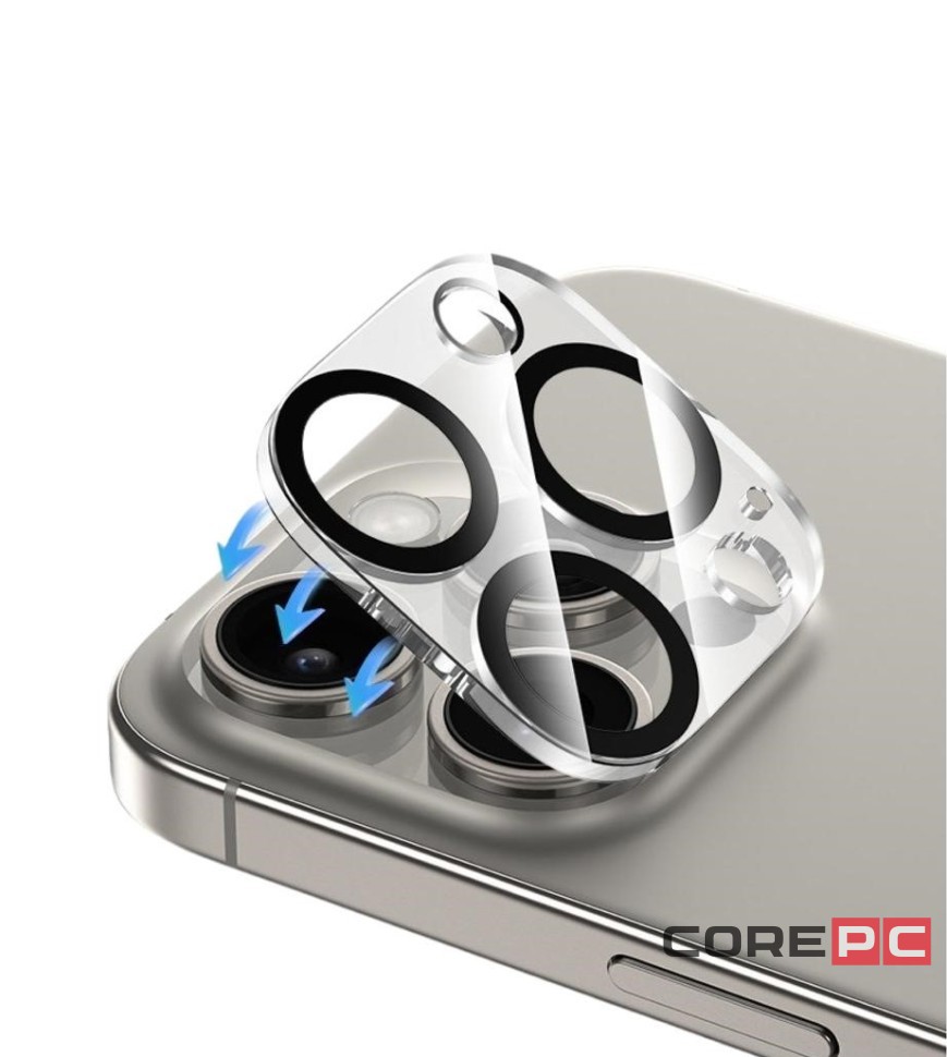 Защитное стекло i-Phone 15 Pro/15 Pro Max на камеру Keephone Optix Frame прозрачное