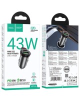 Автомобильное заряд. устр. Hoco NZ16A 1USB/1C 43W серый