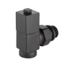 Набор дизайн-вентилей Royal Thermo CUBE, угловой (черный) 1/2quot;