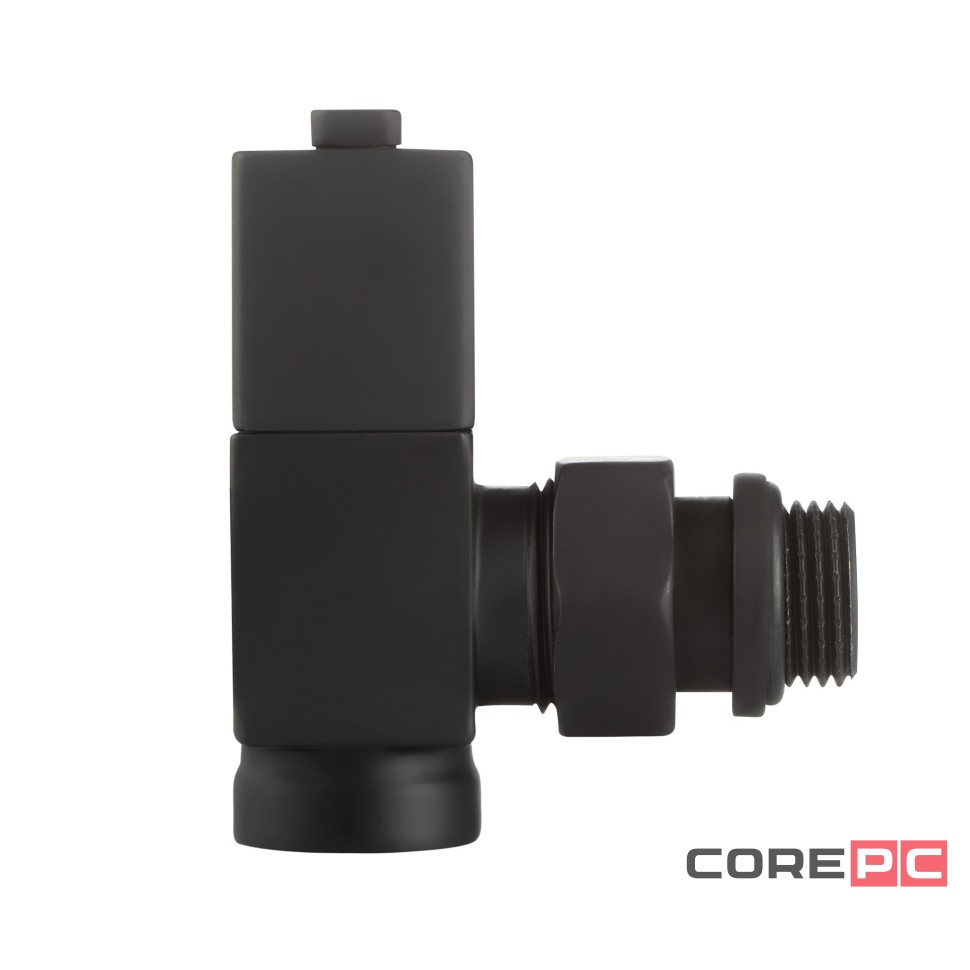 Набор дизайн-вентилей Royal Thermo CUBE, угловой (черный) 1/2quot;