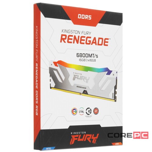 Оперативная память 16 Gb 6800 MHz Kingston FURY Renegade RGB White (KF568C36RWA-16)