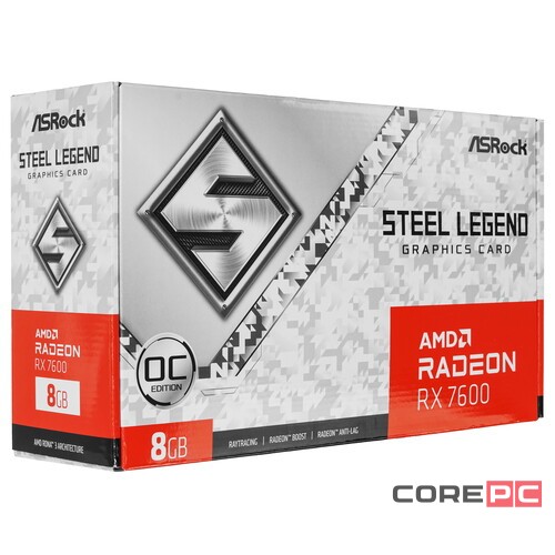 Видеокарта ASRock (RX7600 SL 8GO) Radeon RX 7600 Steel Legend 8G OC