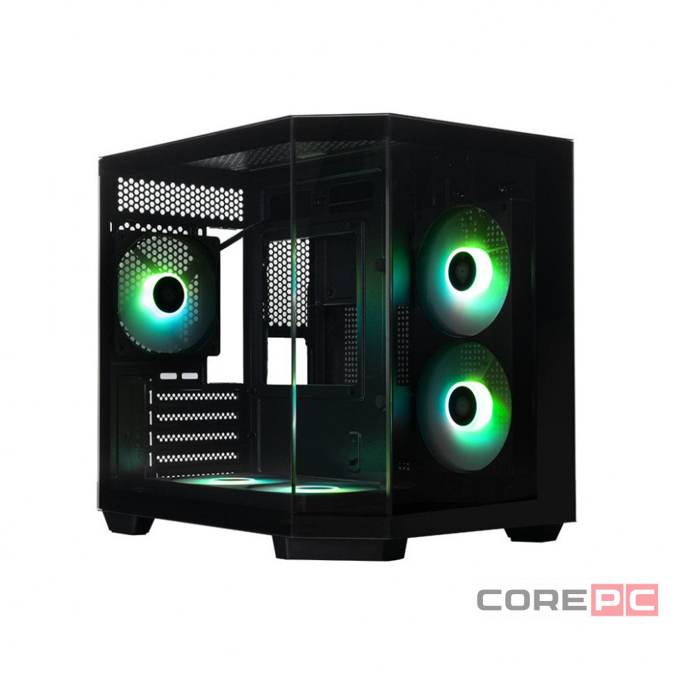 Компьютерный корпус XASTRA QT400M 5ARGB-FC-C6-AC ARGB Black (QT400M-2FA24A-1FC12A-C6-A)