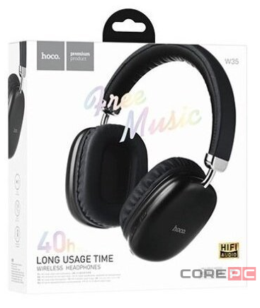 Стереонаушники Bluetooth полноразмерные Hoco W35 Free Music V5.3/40ч черные