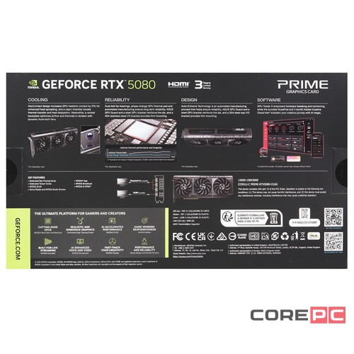 Видеокарта ASUS (PRIME-RTX5080-O16G) GeForce RTX 5080 16GB PRIME OC 90YV0LX0-M0NA00