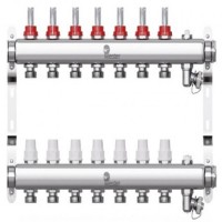 Коллектор Wester нерж. 1quot;-3/4 в сборе с расходомерами на 7 выходов, W902.7