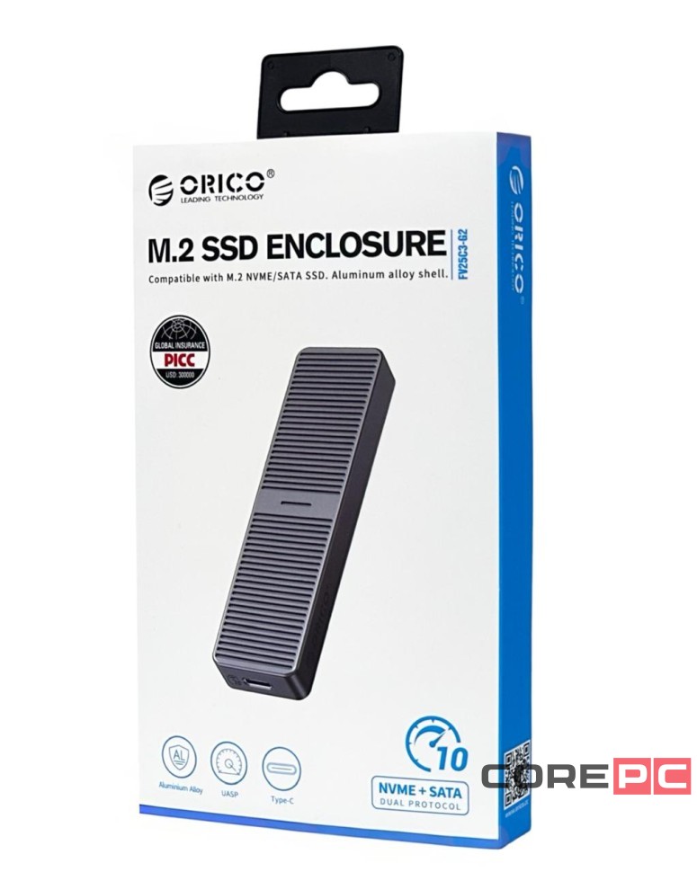 Внешний корпус для M2 NVMe/NGFF(SATA) Orico FV25C3 USB-C3.2 розовое золото