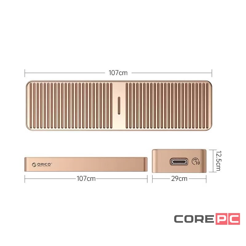 Внешний корпус для M2 NVMe/NGFF(SATA) Orico FV25C3 USB-C3.2 розовое золото