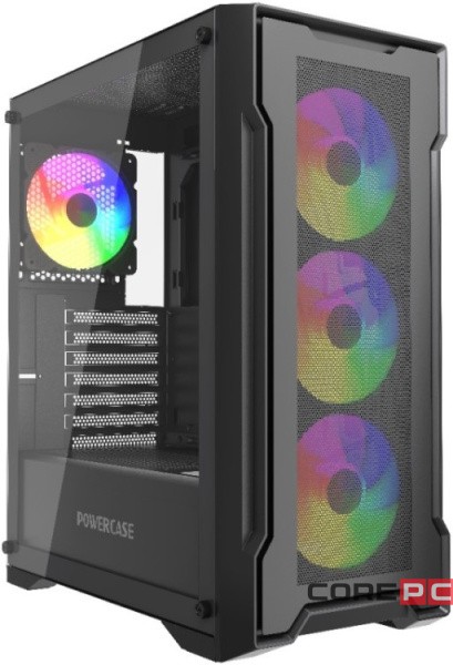Компьютерный корпус Powercase Mistral X4B FRGB TG Black (CMXB-L4)