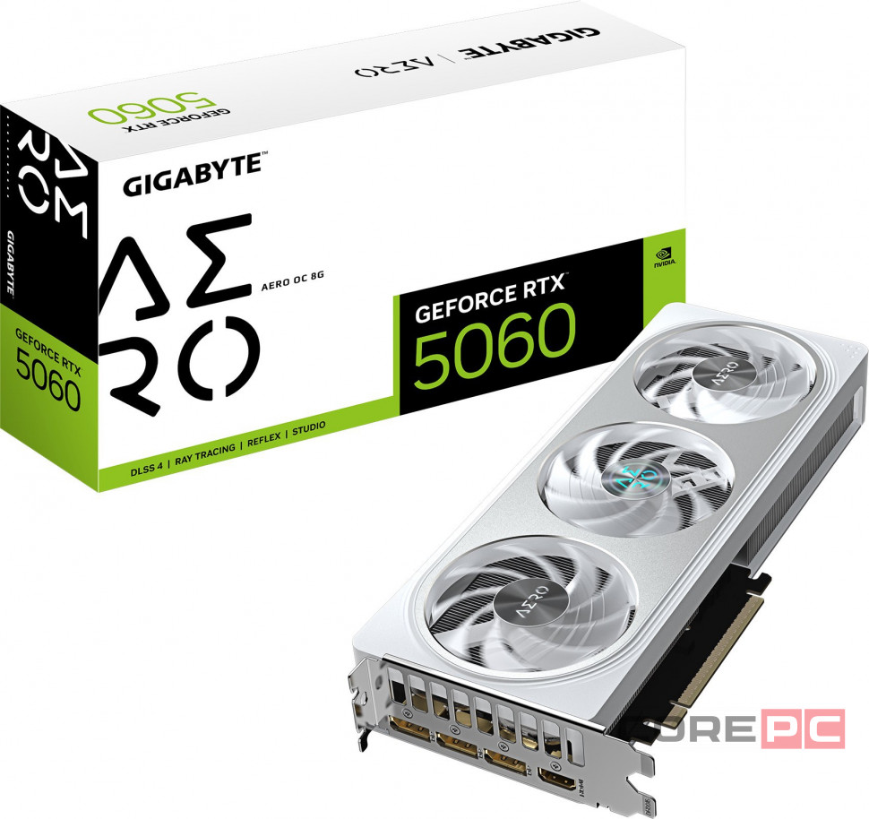 Видеокарта Gigabyte (GV-N5060AERO OC-8GD) GeForce RTX 5060 8GB AERO OC