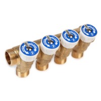 Коллектор сантехнический Giacomini с вентилями 3/4quot; x 16 /2, R585CY022