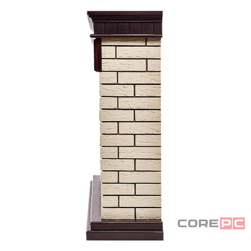 Портал Firelight Bricks 25 камень бежевый, шпон темный дуб