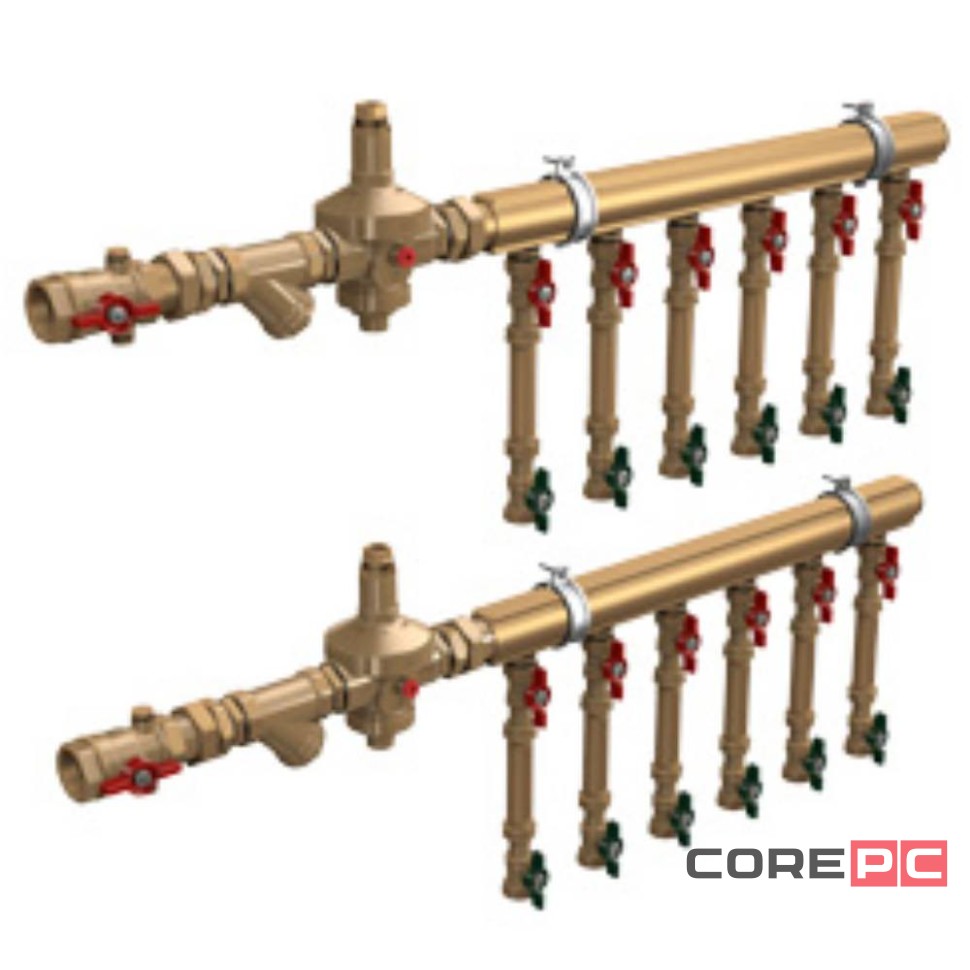 Узел коллекторный Giacomini водоснабжения этажный 1quot; x 3/4quot; / 8 зон, GE550Y368