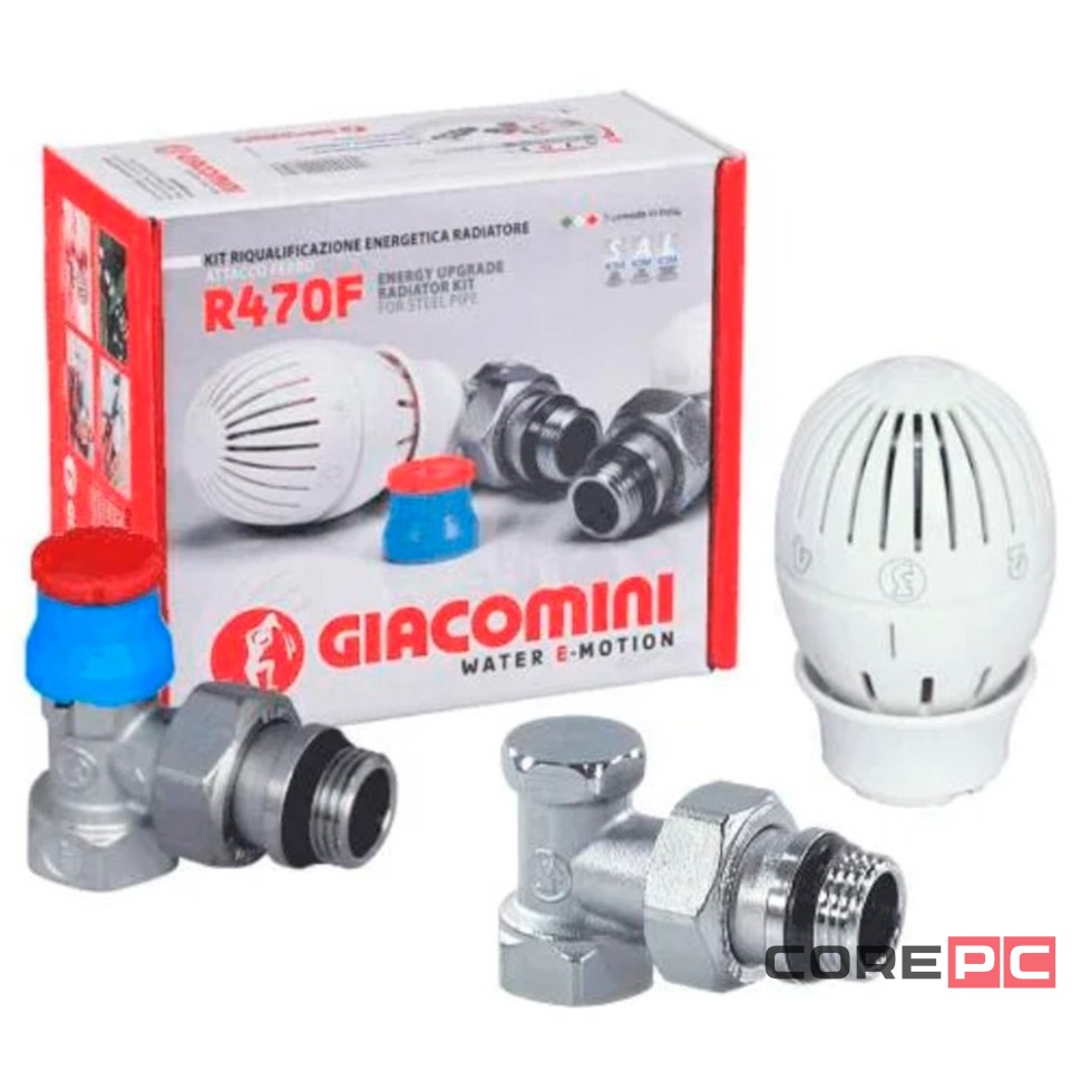 Комплект термостатич. Giacomini 1/2quot; - угл., R470FX033