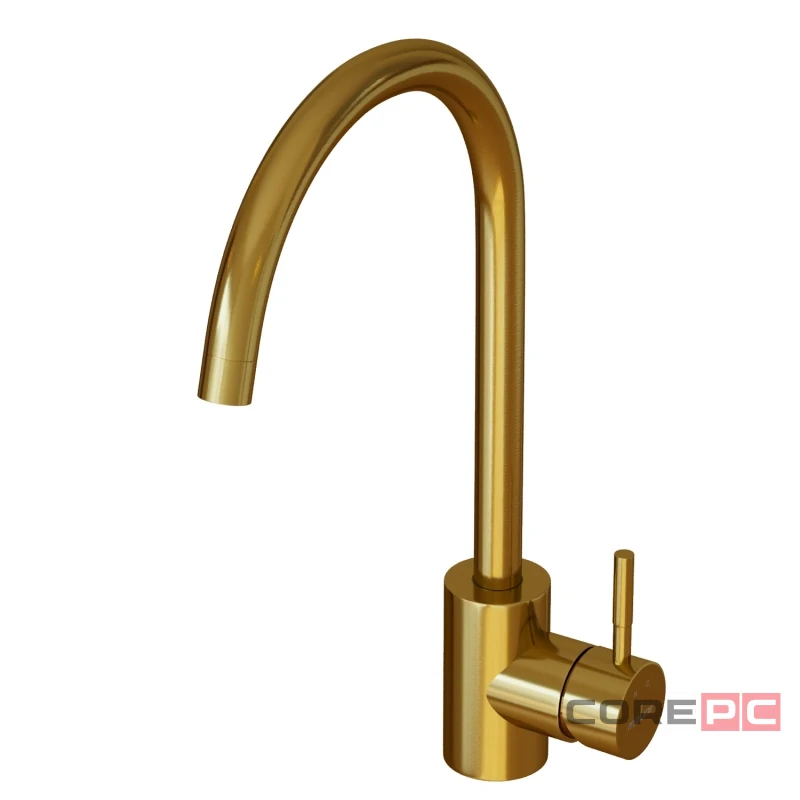 Смеситель для кухни MIXLINE МЛНС-0303З/MLSS-0303G, рычажное управление, цвет золото