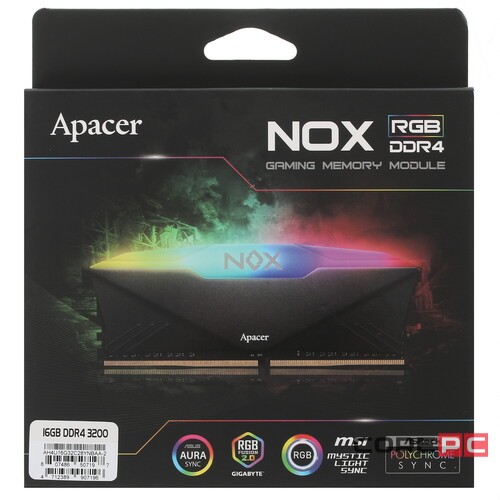 Оперативная память 16 Gb 3200 MHz Apacer NOX RGB Black (AH4U16G32C28YNBAA-2)