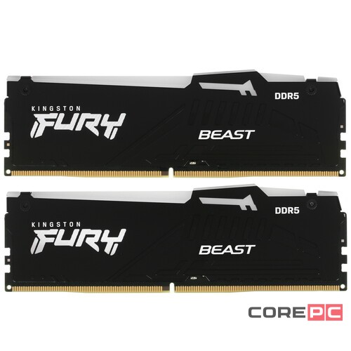 Оперативная память 32 Gb 5200 MHz Kingston FURY Beast RGB (KF552C40BBAK2-32)