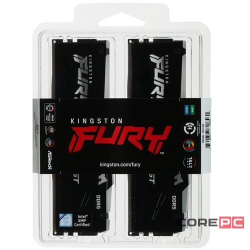 Оперативная память 32 Gb 5200 MHz Kingston FURY Beast RGB (KF552C40BBAK2-32)