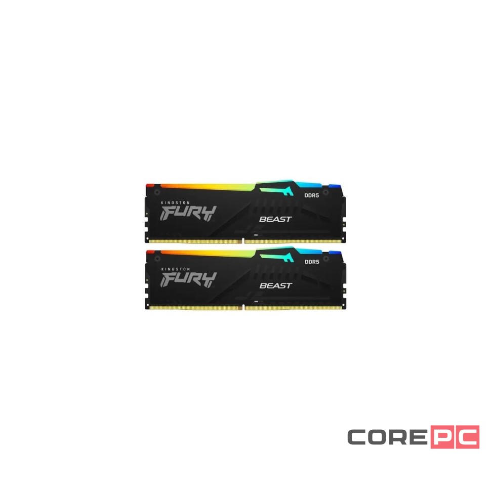 Оперативная память 32 Gb 5200 MHz Kingston FURY Beast RGB (KF552C40BBAK2-32)