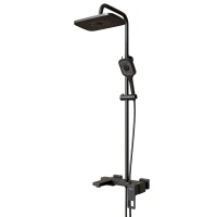 Душевая система MIXLINE 35к МЛ34-06(ML34-06) Соло излив лейка 3 поз.+лейкатропический душ черный