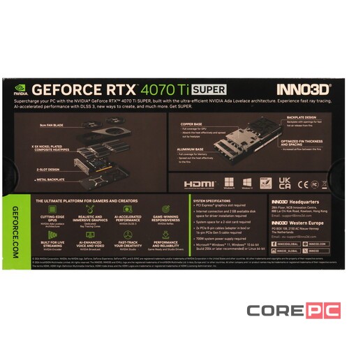 Видеокарта INNO3D (N407TS2-166X-186156N) GeForce RTX 4070 Ti SUPER 16GB TWIN X2