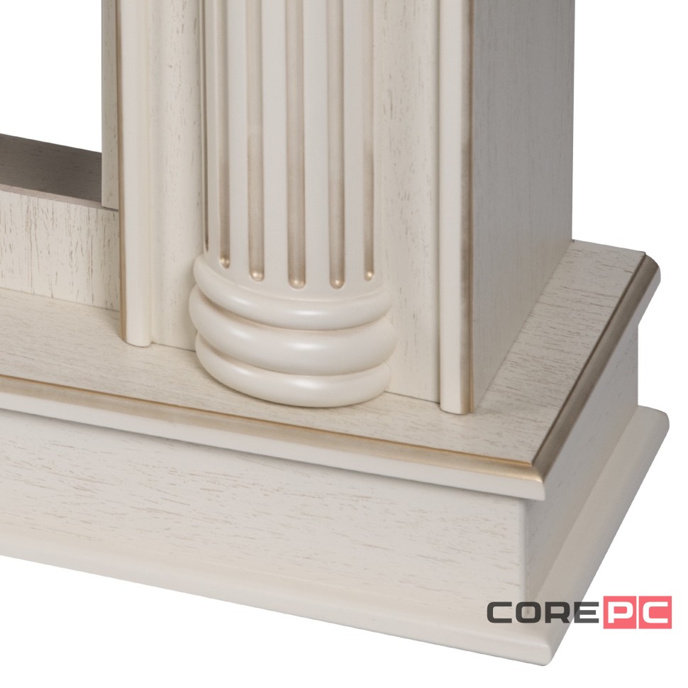 Каминокомплект: Очаг Electrolux EFP/P-4220LS, портал Olympia 42/40/36, сл. кость с зол. патиной