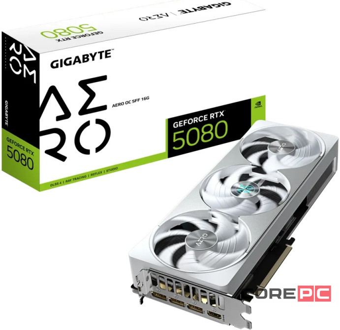 Видеокарта Gigabyte (GV-N5080AERO OC-16GD) GeForce RTX 5080 16GB AERO OC SFF