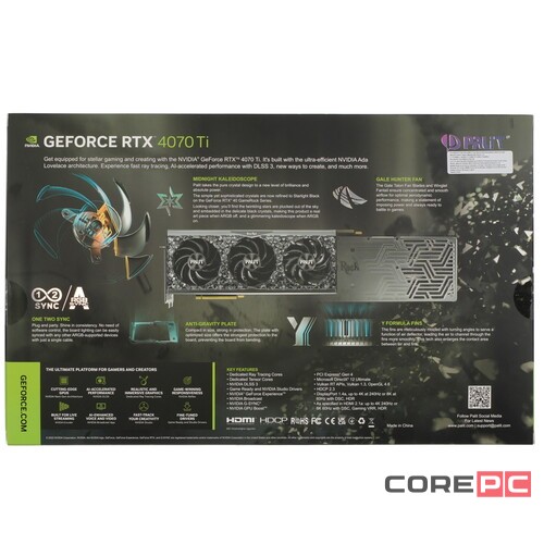 Видеокарта Palit (NED407TU19K9-1045G) GeForce RTX 4070 Ti 12GB GAMEROCK OC