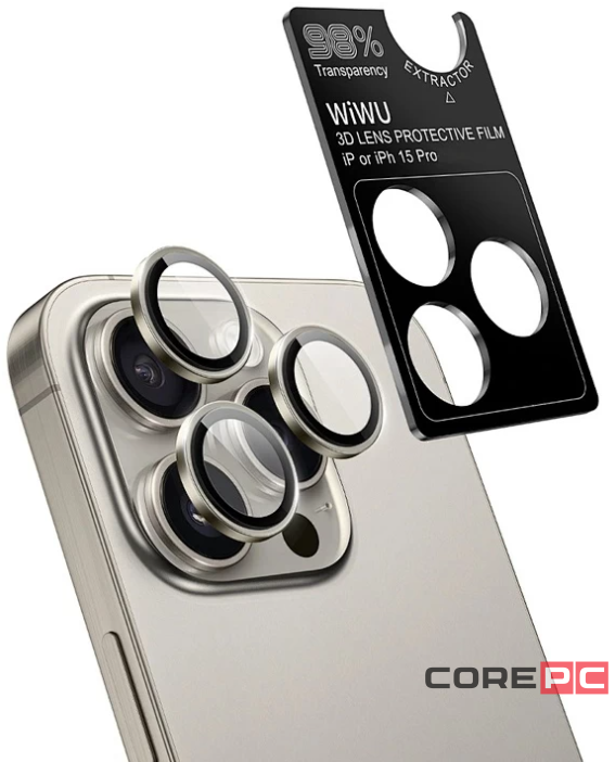 Комплект защиты 3 в 1 Wiwu (WI-IP001) для Apple iPhone 15 Pro Max (чехол/стекло/стекло для камеры)