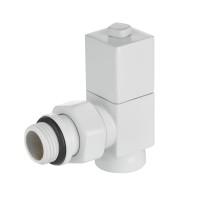 Набор дизайн-вентилей Royal Thermo CUBE, угловой (белый) 1/2quot;