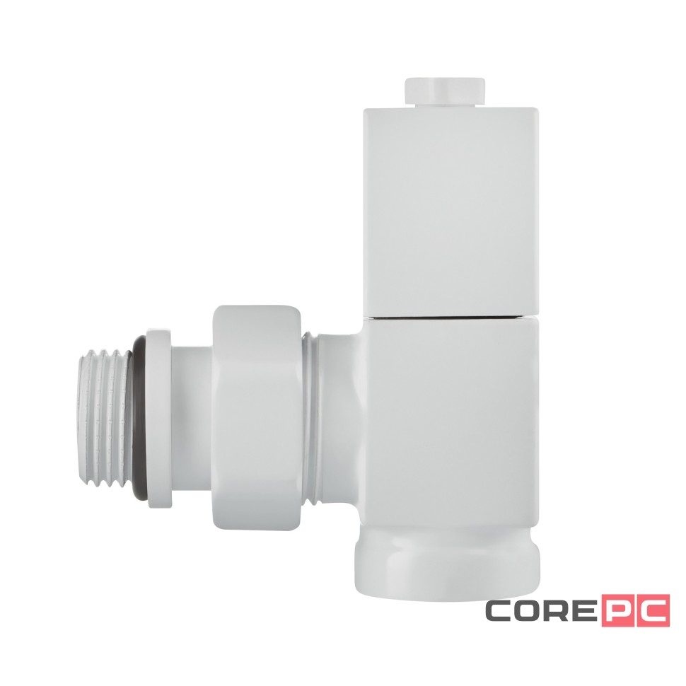 Набор дизайн-вентилей Royal Thermo CUBE, угловой (белый) 1/2quot;