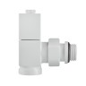 Набор дизайн-вентилей Royal Thermo CUBE, угловой (белый) 1/2quot;