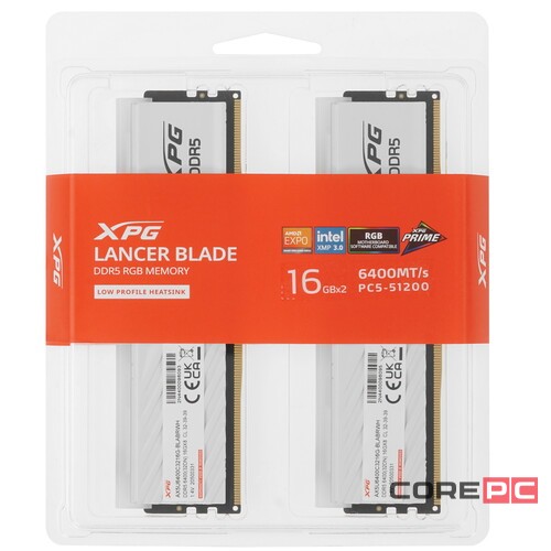 Оперативная память 32 Gb 6400 MHz ADATA XPG LANCER Blade RGB white (AX5U6400C3216G-DTLABRWH)