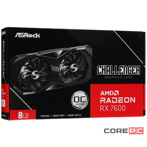 Видеокарта ASRock (RX7600 CL 8GO) Radeon RX 7600 Challenger 8G OC