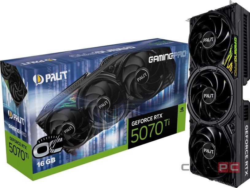 Видеокарта Palit (NE7507TS19T2-GB2031A) GeForce RTX 5070 Ti 16GB GAMINGPRO OC