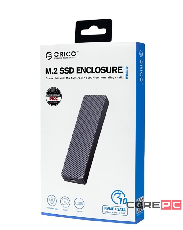 Внешний корпус для M2 NVMe/NGFF(SATA) Orico FV15C3-G2 USB-C3.2 розовое-золото