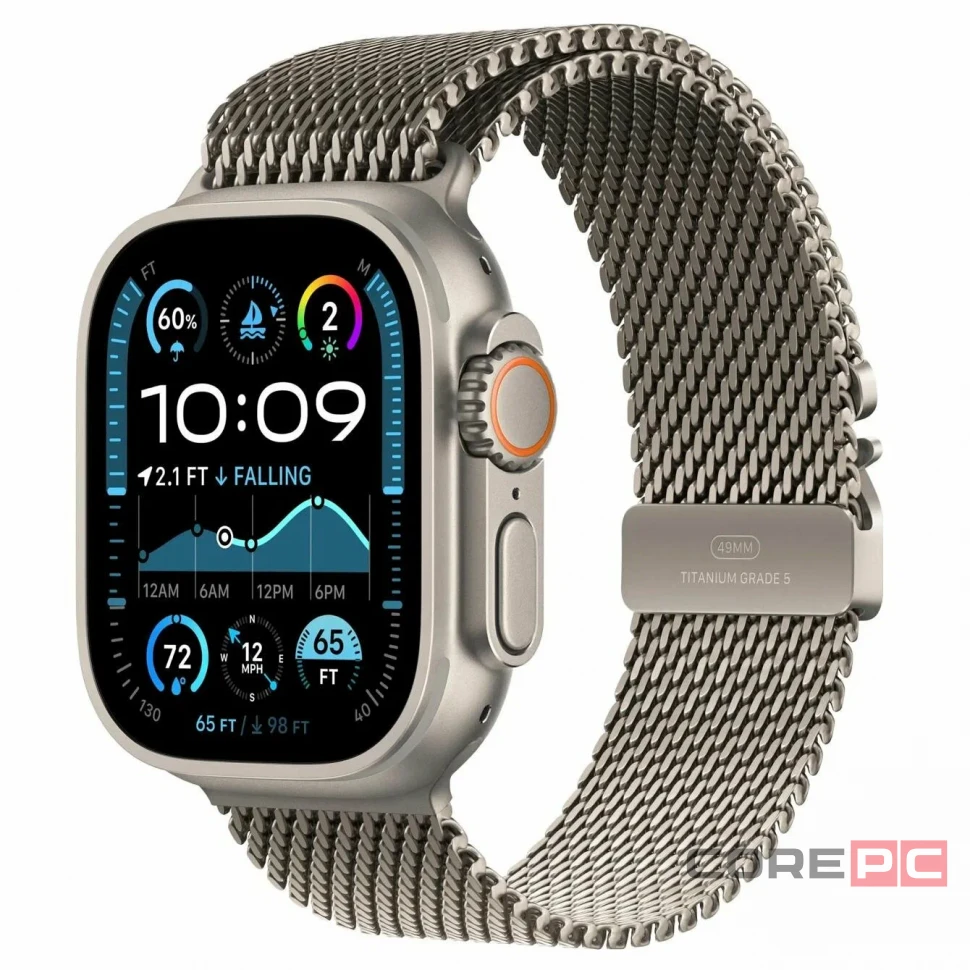Apple Watch Ultra 2 (2024) 49mm Natural Titanium Case with Natural Titanium Milanese Loop (M) (Датчик кислорода)