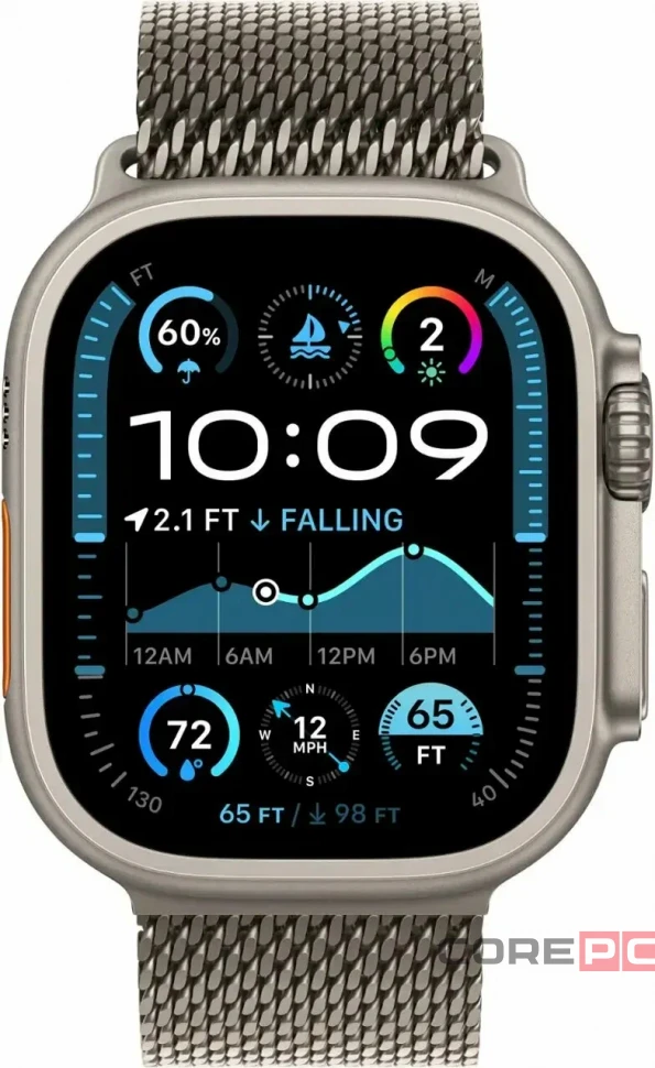 Apple Watch Ultra 2 (2024) 49mm Natural Titanium Case with Natural Titanium Milanese Loop (M) (Датчик кислорода)