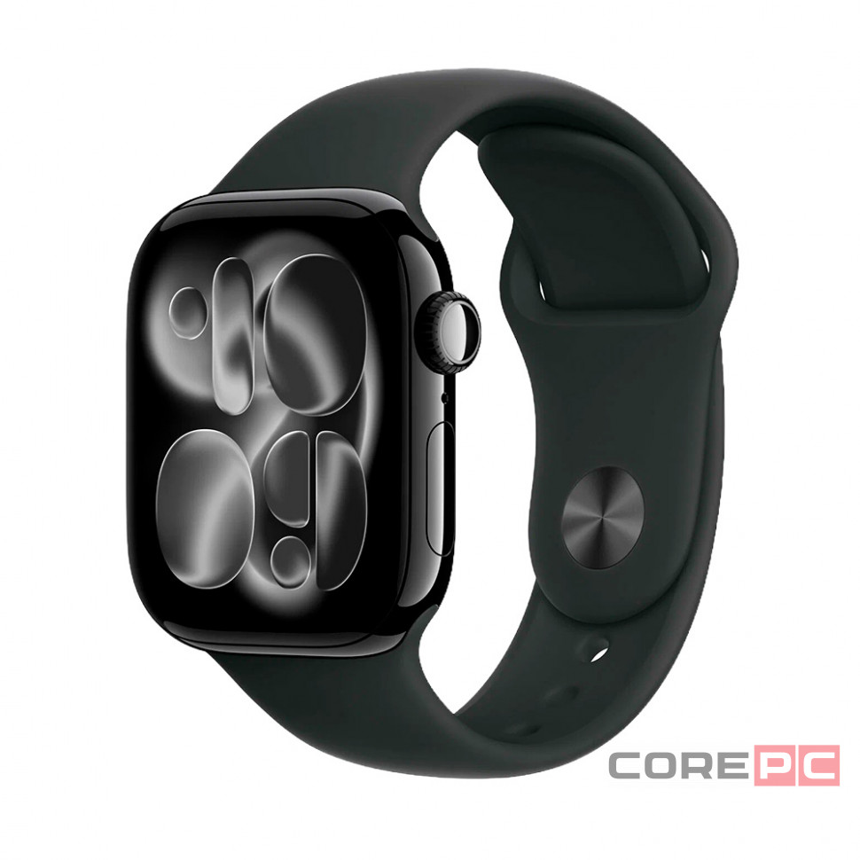 Apple Watch Series 11 46mm Jet Black Aluminum Case with Black Sport Band (M/L)