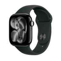 Apple Watch Series 11 46mm Jet Black Aluminum Case with Black Sport Band (M/L)