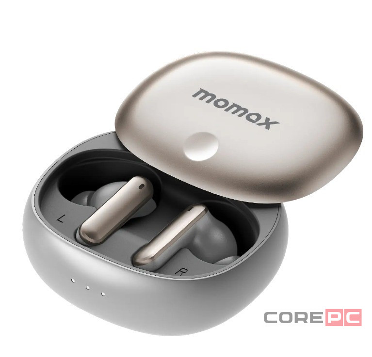 Наушники беспроводные Momax 1-Vibe Lite серебристые