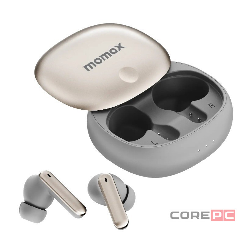 Наушники беспроводные Momax 1-Vibe Lite серебристые