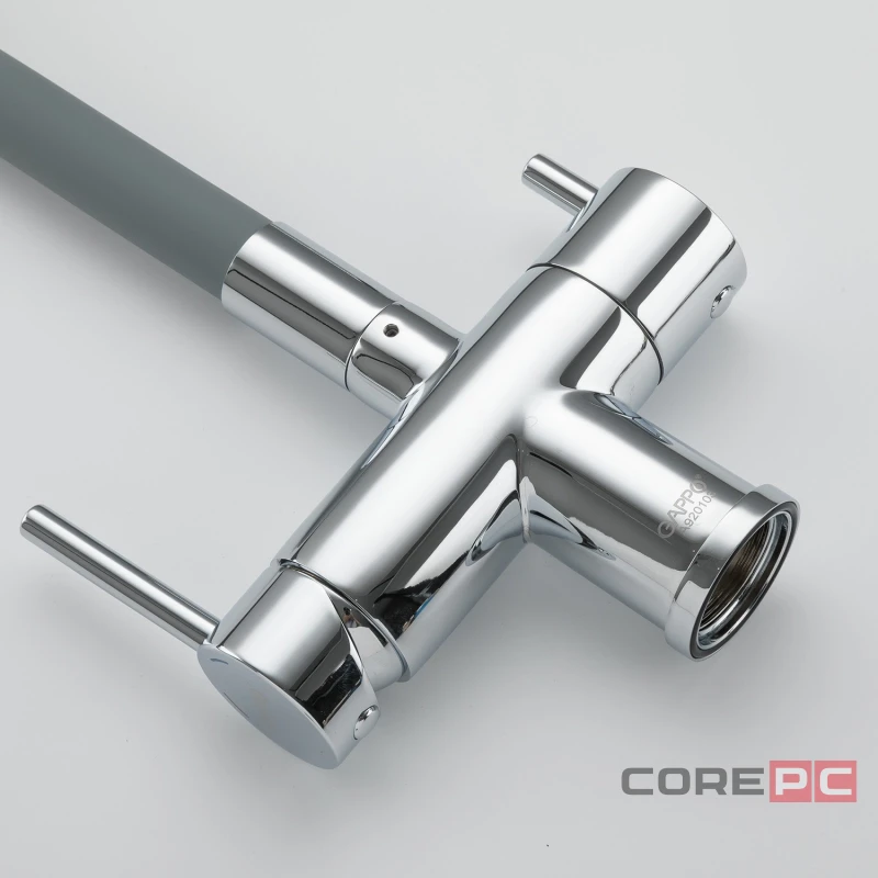 Смеситель для кухни Gappo G4398-30, рычажное управление, цвет хром/серый
