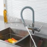 Смеситель для кухни Gappo G4398-30, рычажное управление, цвет хром/серый