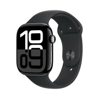 Apple Watch Series 10 42mm Jet Black Aluminum Case with Black Sport Band (M/L)